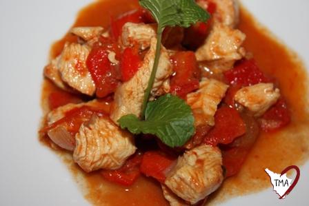 Stufatino di petto di pollo ai peperoni